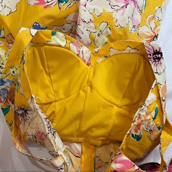 Bailey Blue Yellow Floral Pin Up Style Dress - Picture 9 of 10